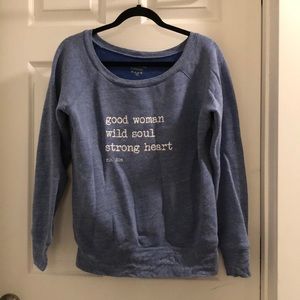 Quote scoop neck sweatshirt